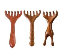 Compact Gold Sandalwood Scalp Comb for Meridian Dredging Acupuncture-Like Pressure and Daily Stimulation (A)