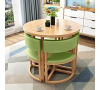 Compact Green Office Reception Table Set for 4-80cm Round Dining & Conference Table for Small Spaces Perfect for Apartment Kitchen Balcony Lounge & Meeting Areas.