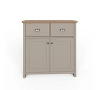 Compact Grey Sideboard Cupboard Cabinet With Storage Display Shelves