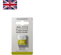 Compact Half Pan of Olive Green Professional Watercolour - Ready for Creativity