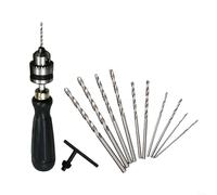 Compact Hand Drill 0 66mm with Keyless Chuck and 10PCS Drill Bits for Electronic Assembly, Model Making, and Home Decoration (10pcs drill bit)