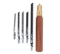 Compact Hand Hack Saw Hex Wooden Handle Detachable Accurate Portable Camping Handsaw with 5 Blades for Woodworking Cutting