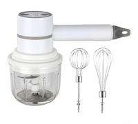Compact Hand Mixer Wireless for Small Kitchens Lightweight | Compact size 20x10x10cm, for ideal for small kitchens, portable travel use, fits in drawers easily(White)