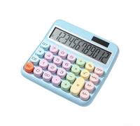 Compact Handheld Calculator 15cm Lightweight ABS(Blue) | Large LCD screen, step-type tactile keys, for dual for solar and for battery power, reduces eye strain, purple finish