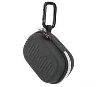 Compact Hard Shell Earphone Case, EVA Protective Pouch with Carabiner for TWS Headphones, Scratch Resistant Storage Black
