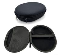 Compact Headphone Pouch 22x17cm with Double Zipper(Black)