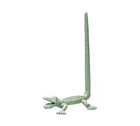 Compact Heavy Wrought Iron Paper Towel Holder Gharial Design for Space Saving Bathroom Kitchen Stable Artisanal Tissue Holder