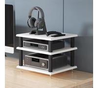 Compact HiFi Audio Rack for Desktop - nizes Stereo Components Amplifiers Speakers & Records - Space-Saving Media Console Stand for Audiophiles & Music Lovers