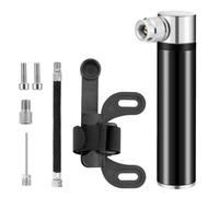 Compact High-Pressure Mini Bicycle Pump with Stand - 120 PSI / 8 Bar, CNC Machined Aluminum Alloy, Compatible with Schrader & Presta Valves, Portable for Road/Mountain Bikes BlackUS/FR Connector