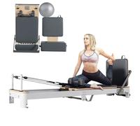 Compact Home Pilates Machine, Folding Pilates Machine for Home and Gym, with Jump Board Full Set Of Accessories (Black 217x68x65cm)