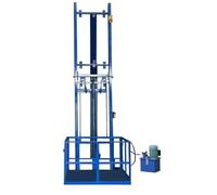 Compact Hydraulic Material Lift with Safety Rail for Efficient Retail Restocking
