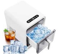 Compact Ice Maker Countertop, Nugget Ice Maker Countertop, 12 PCS/10Mins Compact Ice Machine, Self-cleaning, Portable Ice Machine for Home, Kitchen, Rv, Bar, Office, Apartment, Camping white