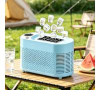Compact Ice Maker,Dual Power AC/DC,Produces 10 Ice Cubes in 10 Minutes,Simple Ice Release,for Home, Kitchen, Camping, RV & Travel
