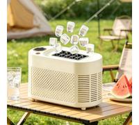 Compact Ice Maker, Dual Power AC/DC, Produces 10 Ice Cubes in 10 Minutes, Simple Ice Release, Ideal for Home, Kitchen, Camping, RV & Travel