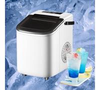 Compact Ice Maker - Self-Cleaning Function, Produces 10kg of Ice in 24 Hours, 9 Ice Cubes in 9 Minutes, Includes Scoop and Basket