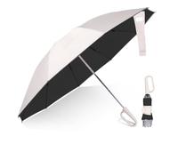 Compact Inverted Umbrella with Never Forget Carabiner Handle - Travel Umbrella Windproof Strong, Automatic Umbrellas for wind rain, Auto Open Close, 10 Rib Durable Frame for Women Men (UV Beige)