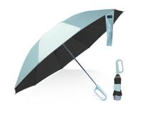 Compact Inverted Umbrella with Never Forget Carabiner Handle - Travel Umbrella Windproof Strong, Automatic Umbrellas for wind rain, Auto Open Close, 10 Rib Durable Frame for Women Men (UV Green)