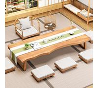 Compact Japanese-Style Pine Wooden Table for Home Picnics & Meditation - Elegant 100cm Multifunctional Design Perfect for Small Spaces