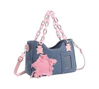 Compact Jean Crossbody Bags Trendy Chain Detail Women's Casual Shoulder Bag For Phone And Wallet Essential Storage