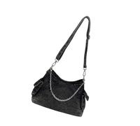 Compact Jean Satchel Purse Trendy Chain Detail Women's Casual Shoulder Bag For Phone And Wallet Essential Storage Practical Jeans Shoulder Bag