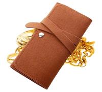 Compact Jewelry Organizer, Foldable Roll Bag, 4.72 Inches Jewelry Pouch with Metal Button, Soft Fiber Earring Holder, Travel Pouch with Stylish Design, Accessories Bag for Girls and Women