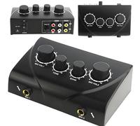 Compact Karaoke Sound Mixer, Dual Mic Inputs, 2 Channel Mixer With Tone And Control, Portable Design For Home Or Travel Use