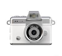 Compact Keychain Camera with 1.47 Inch 180° Flip Screen, 100MP Sensor, 720p HD Video, CMOS Anti-Shake, LED Fill Light, Vlogging and Photography,(White)