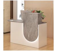Compact L-Shaped Reception Desk Easy to Install Ideal for Office Entryway Hair Salon Small Counter ions 140x45x100cm Stylish Customer Service Station
