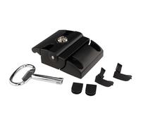 Compact Latch 97 x 78 x 31 cm Die-Cast Aluminium Powder-Coated Black Front with Cylinder or Rounded Head Screws M6 Type I/B