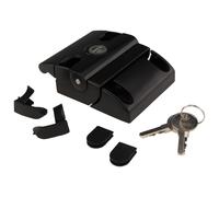 Compact Latch 97 x 78 x 31 cm Die-Cast Aluminium Powder-Coated Black Type I/B with Cylinder or Rounded Head Screws M6