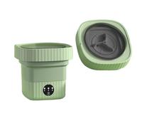 Compact Laundry. 6L Folding Portable Washing Machine With Spin Dryer For Clothes Travel Home Ultrasonic Underwear Socks Mini Washer .Portable(Green)