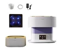 Compact Laundry Apartment Dorm RV Portable Washing Machine 8x8x12.2in Mini Washer With Spin Cycle Basket And Drain Hose Foldable 17L Capacity Camping Travel(Purple)
