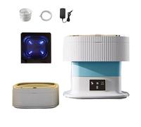 Compact Laundry Apartment Dorm RV Portable Washing Machine 8x8x12.2in Mini Washer With Spin Cycle Basket And Drain Hose Foldable 17L Capacity Camping Travel(Blue)