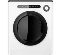 Compact Laundry Dryer - Full-Automatic Tumble Dryer With Stainless Steel Tub, Low Noise, Digital Touch Panel, Crease Guard - Efficient And Quiet Drying(White)