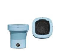 Compact Laundry. Ultrasonic Folding Portable Washing Machine 6L Big Capacity With Spin Dryer Bucket For Clothes Travel Home Underwear Socks .Portable(Blue)