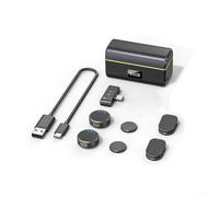Compact Lavalier Mic System ABS Body 7.4cm Size | Plug-and-play setup, dual-channel transmission, clear for crisp audio, fits for insta360 X5/Go/ for ultra, portable design