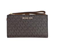 Michael Kors Jet Set Travel Double Zip Wristlet - Signature PVC (Brown PVC/Dark Acorn)