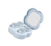 Compact Lens Care Device | Rinse Case with Pair Layout, Tweezer Placement Tools, Battery Use for Soft Cosmetic Travel Storage