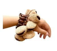 Compact Light Weight Natural Fruit Shell Hand Bells Wrist Shaker for Travel Music Spiritual Relax Percussion Instruments Travel Music Shaker