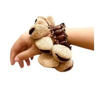 Compact Light Weight Natural Fruit Shell Hand Bells Wrist Shaker for Travel Music Spiritual Relax Percussion Instruments Portable Shell Shaker