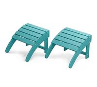 Compact Lightweight Adirondack Ottoman Foot Rest, Sturdy All-Weather Resistant HDPE Foot Stool, Chair Companion for Patio, Backyard, Pool, Porch