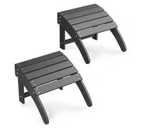 Compact Lightweight Adirondack Ottoman Foot Rest, Sturdy All-Weather Resistant HDPE Foot Stool, Chair Companion for Patio, Backyard, Pool, Porch