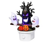 Compact Lightweight Ghost Seesaw Desktop Night Light, Spooky Cute Halloween Decor Lamp, Stable Base Low Power Ambient Lighting for Home Party Kids Room Halloween