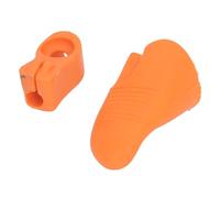 Compact Lightweight Violin Viola Bow Holder, 2 Pcs Silicone Bow Grip Corrector for Developing Good Habits, Universal Fit Teaching Aid for Beginners (Orange)