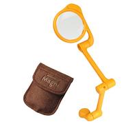 compact magnifying/reading glass, portable in pocket, articulating arm, self standing/hands free (3.5x magnification) in custom wallet. Made in Japan. ENGINEER sl-64