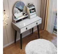 Compact Makeup Table Set with Integrated Mirror & Storage Drawer Stylish Bedroom Stool Included Multiple Colors for Modern Home Décor & Beauty Essentials
