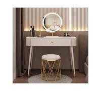 Compact Makeup Vanity Table with Mirror & Lighting White Space-Saving Design No Chair 60/70/80 x 77 cm Ideal for Small Spaces Stylish & Functional
