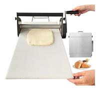 Compact Manual Dough Sheeter & Folding Rolling Machine - Stainless Steel Pastry Roller for Commercial & Home Use, Adjustable Thickness 0-27mm, Perfect for Croissants & Puff Pastry