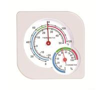 Compact Mechanical Thermometer and Hygrometer with Stand or Wall Mount Option for Refrigerator Greenhouse Pharmacy and Laboratory Settings (White)
