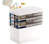 Compact Medicine Box - Pill Storage Holder, Clear Organizer with Easy Access, Medicine Case with Handle, Tablet Storage, for Convenient and Organized Medicines Management Students